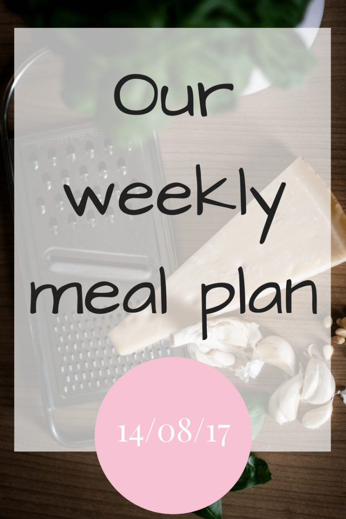 Our weekly meal plan
