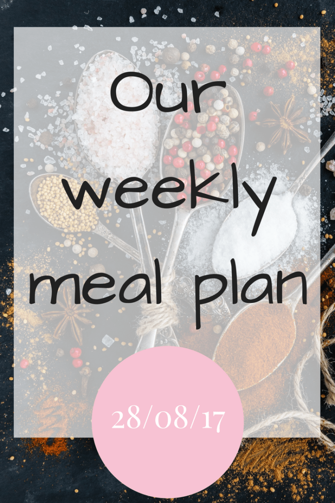 Our weekly meal plan