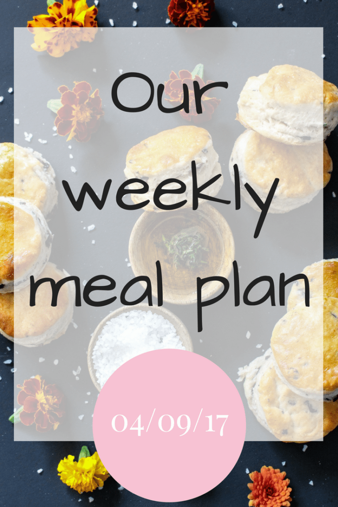 Our weekly meal plan 04 09