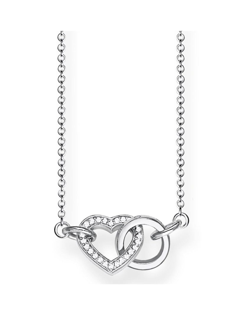 Thomas Sabo Sterling Silver Cubic Zirconia Together Forever Heart Link Necklace