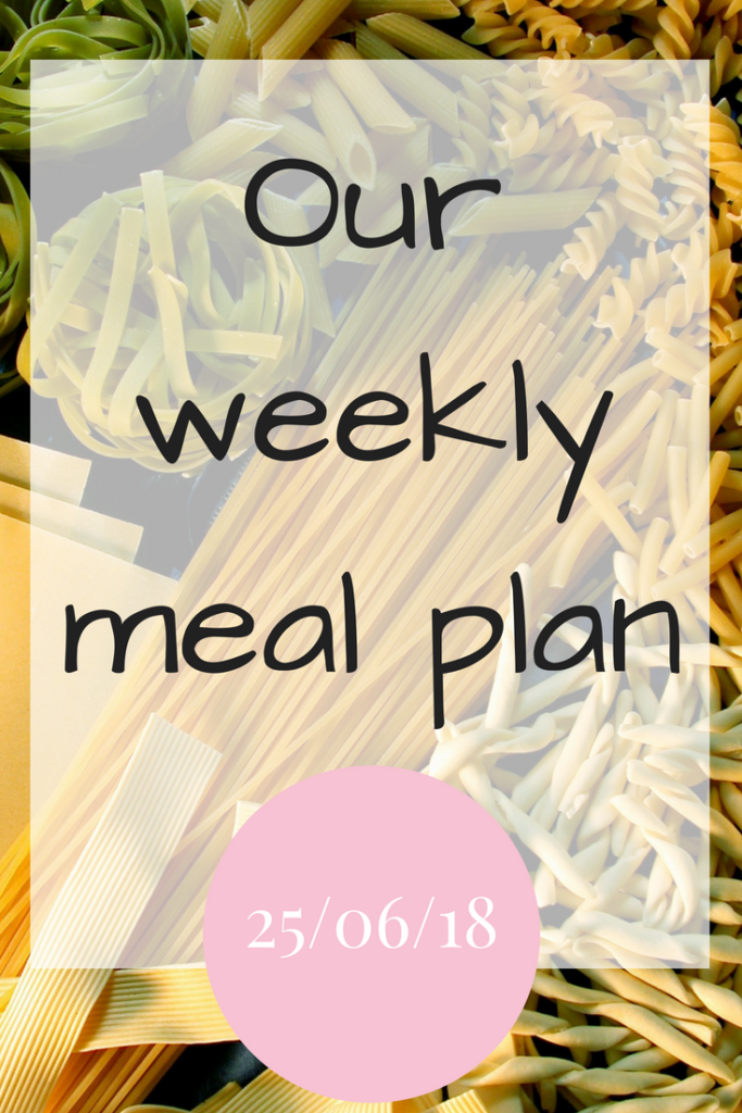 Our weekly meal plan 250618