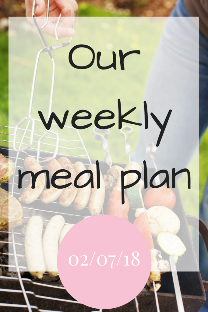 Our weekly meal plan 020718