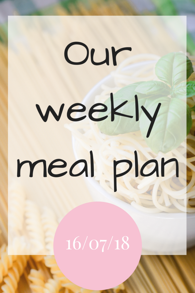 Our weekly meal plan 1