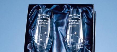 *Prize draw* Pair of Personalised Swirl and Swarovski Crystal Champagne Flutes