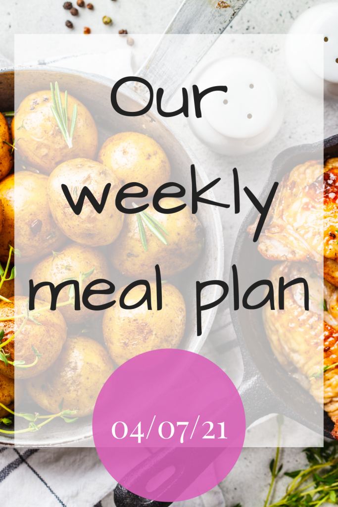 Our weekly meal plan - 050721