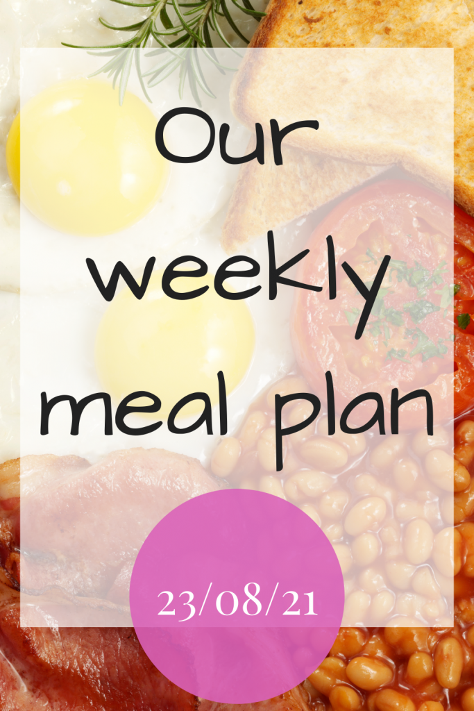 Our weekly meal plan - 230821