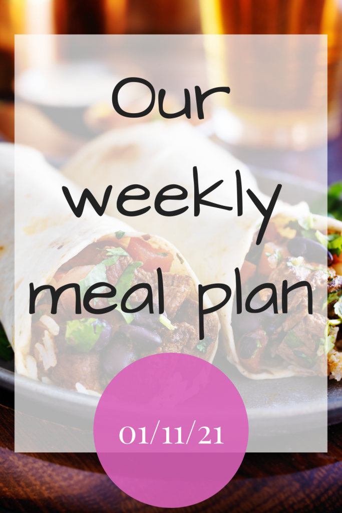 Our weekly meal plan - 1st November 2021