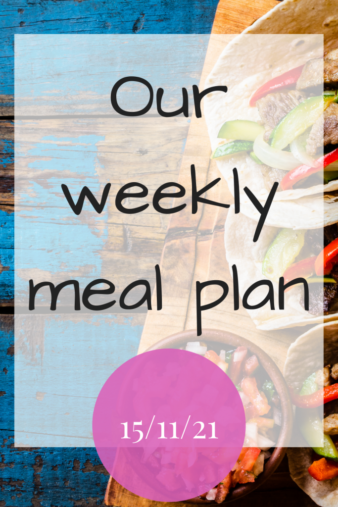 Our weekly meal plan - 151121