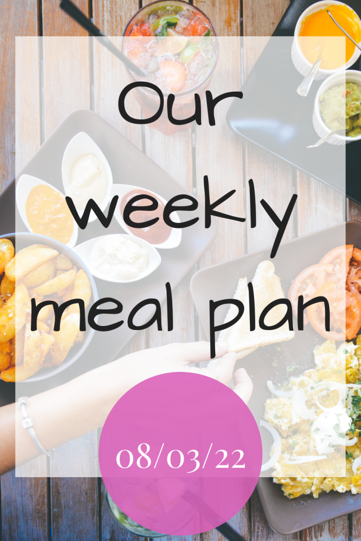 Our weekly meal plan - 7th March 2022