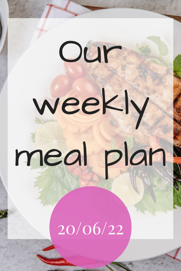 Our weekly meal plan - 20th June 2022