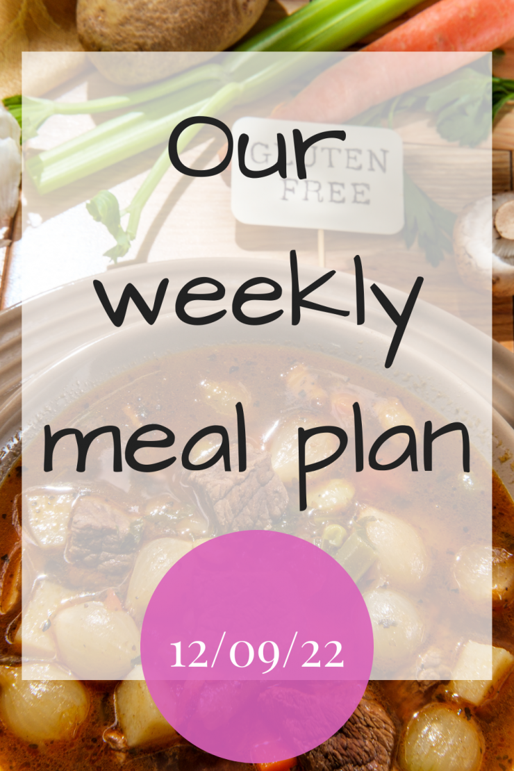 Our weekly meal plan - 120922