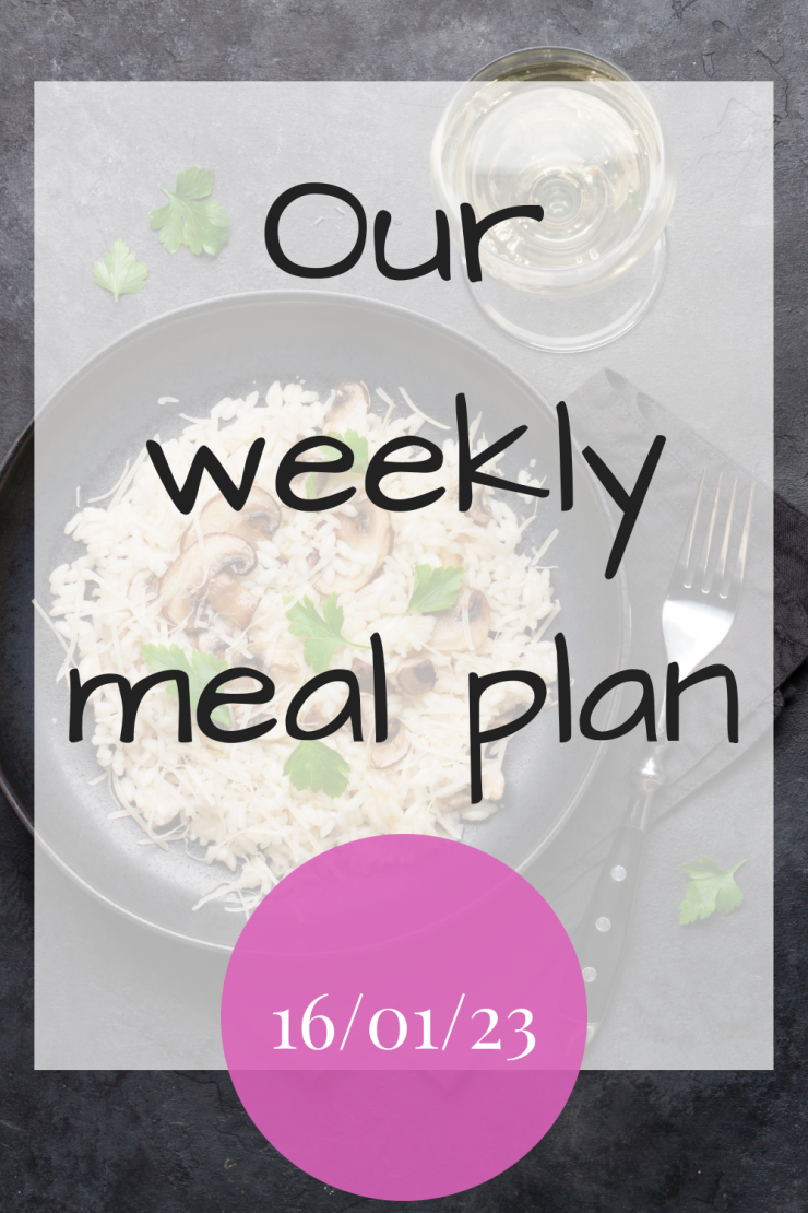 Our weekly meal plan - 160123