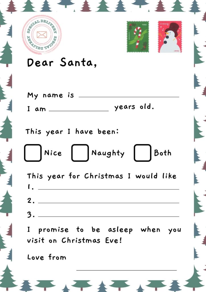 Santa Letter Printable